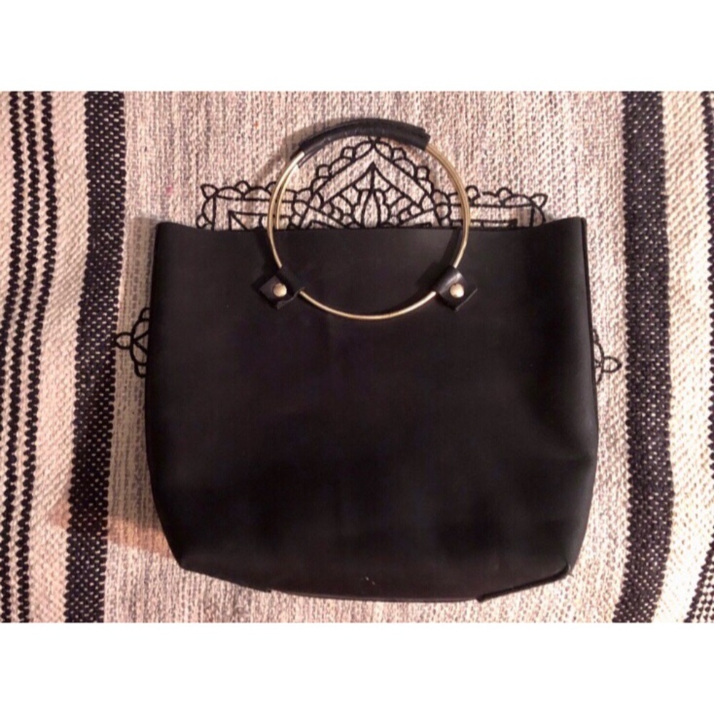 Tribe Alive Black Leather Handbag